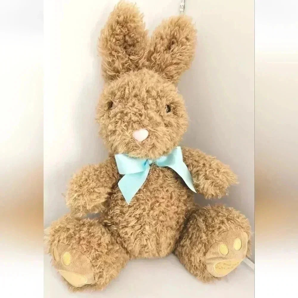 Fao Schwarz Brown Plush Bunny Rabbit Easter Stuffed Animal 13''